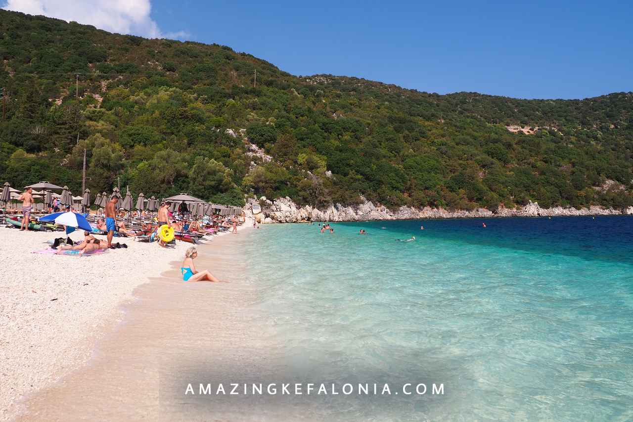 View to Sami Antisamos beach in Kefalonia Island